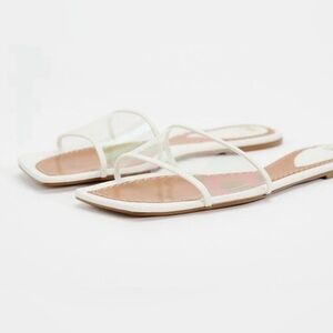 New without Tags - ZARA VINYL SLIDE SANDALS - Size 37